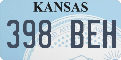 KS license plate 398BEH