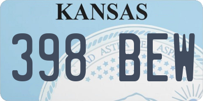 KS license plate 398BEW