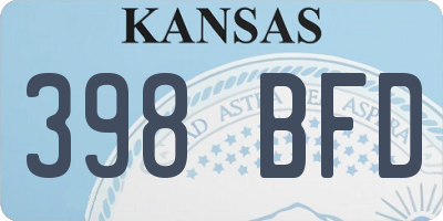 KS license plate 398BFD