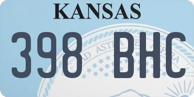 KS license plate 398BHC