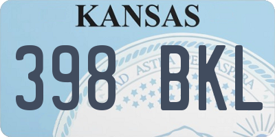 KS license plate 398BKL