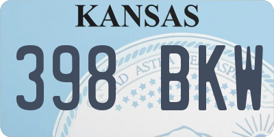 KS license plate 398BKW