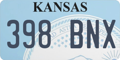 KS license plate 398BNX