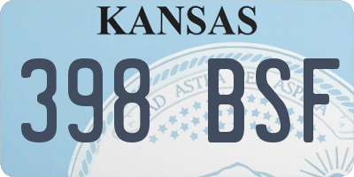 KS license plate 398BSF