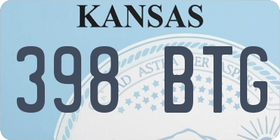 KS license plate 398BTG