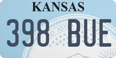 KS license plate 398BUE