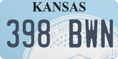 KS license plate 398BWN
