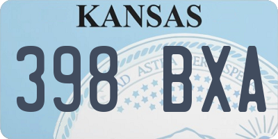 KS license plate 398BXA
