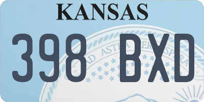 KS license plate 398BXD