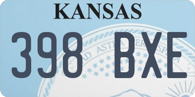 KS license plate 398BXE