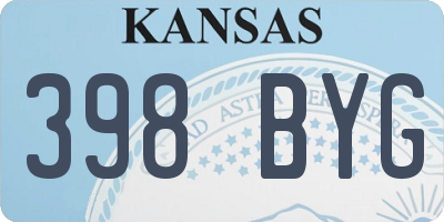 KS license plate 398BYG