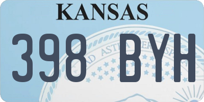 KS license plate 398BYH