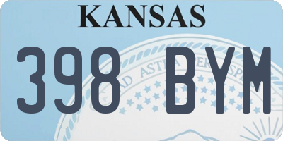 KS license plate 398BYM