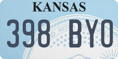 KS license plate 398BYO