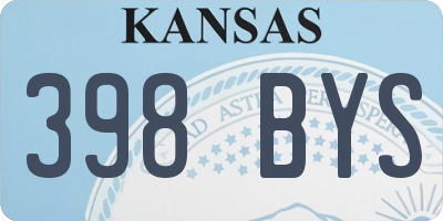 KS license plate 398BYS