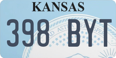 KS license plate 398BYT