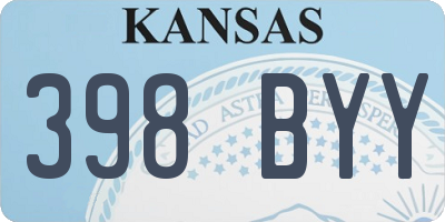 KS license plate 398BYY