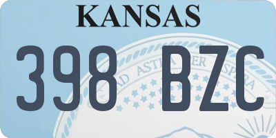 KS license plate 398BZC