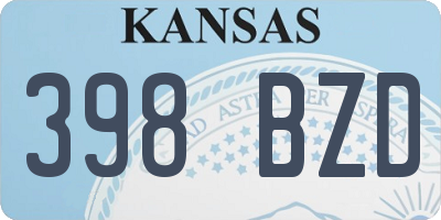 KS license plate 398BZD