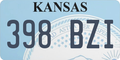KS license plate 398BZI