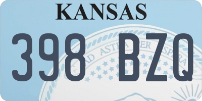 KS license plate 398BZQ