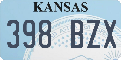 KS license plate 398BZX