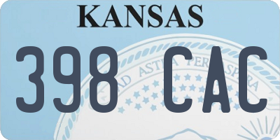 KS license plate 398CAC