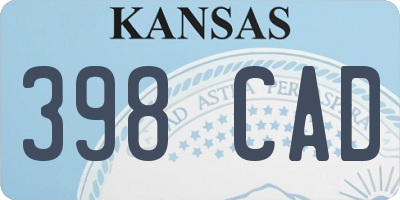 KS license plate 398CAD