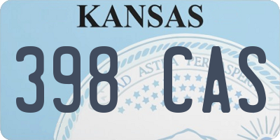 KS license plate 398CAS