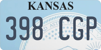 KS license plate 398CGP
