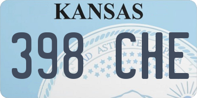 KS license plate 398CHE