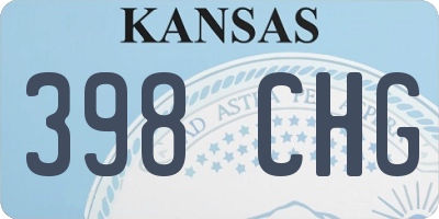 KS license plate 398CHG