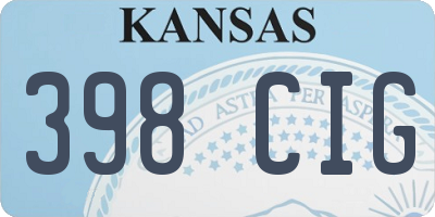 KS license plate 398CIG