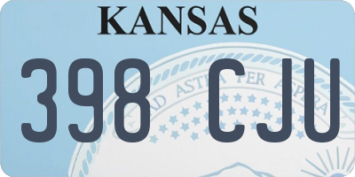 KS license plate 398CJU