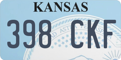 KS license plate 398CKF