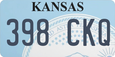 KS license plate 398CKQ