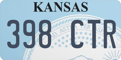 KS license plate 398CTR