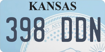 KS license plate 398DDN