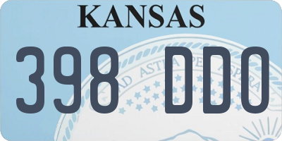 KS license plate 398DDO