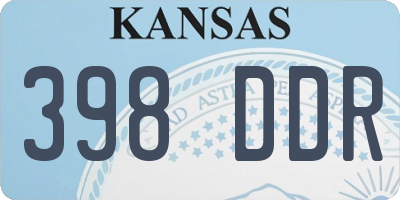 KS license plate 398DDR