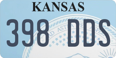 KS license plate 398DDS