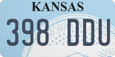KS license plate 398DDU