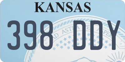 KS license plate 398DDY