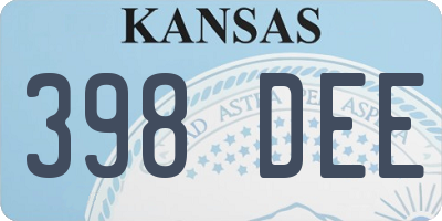 KS license plate 398DEE