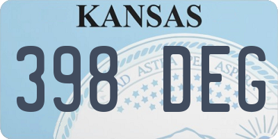 KS license plate 398DEG