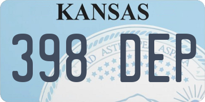 KS license plate 398DEP