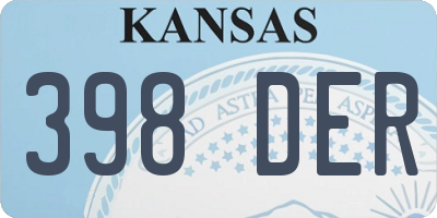 KS license plate 398DER