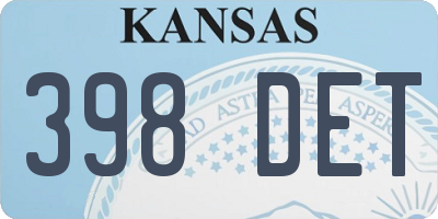 KS license plate 398DET