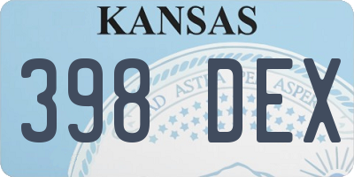 KS license plate 398DEX