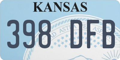 KS license plate 398DFB